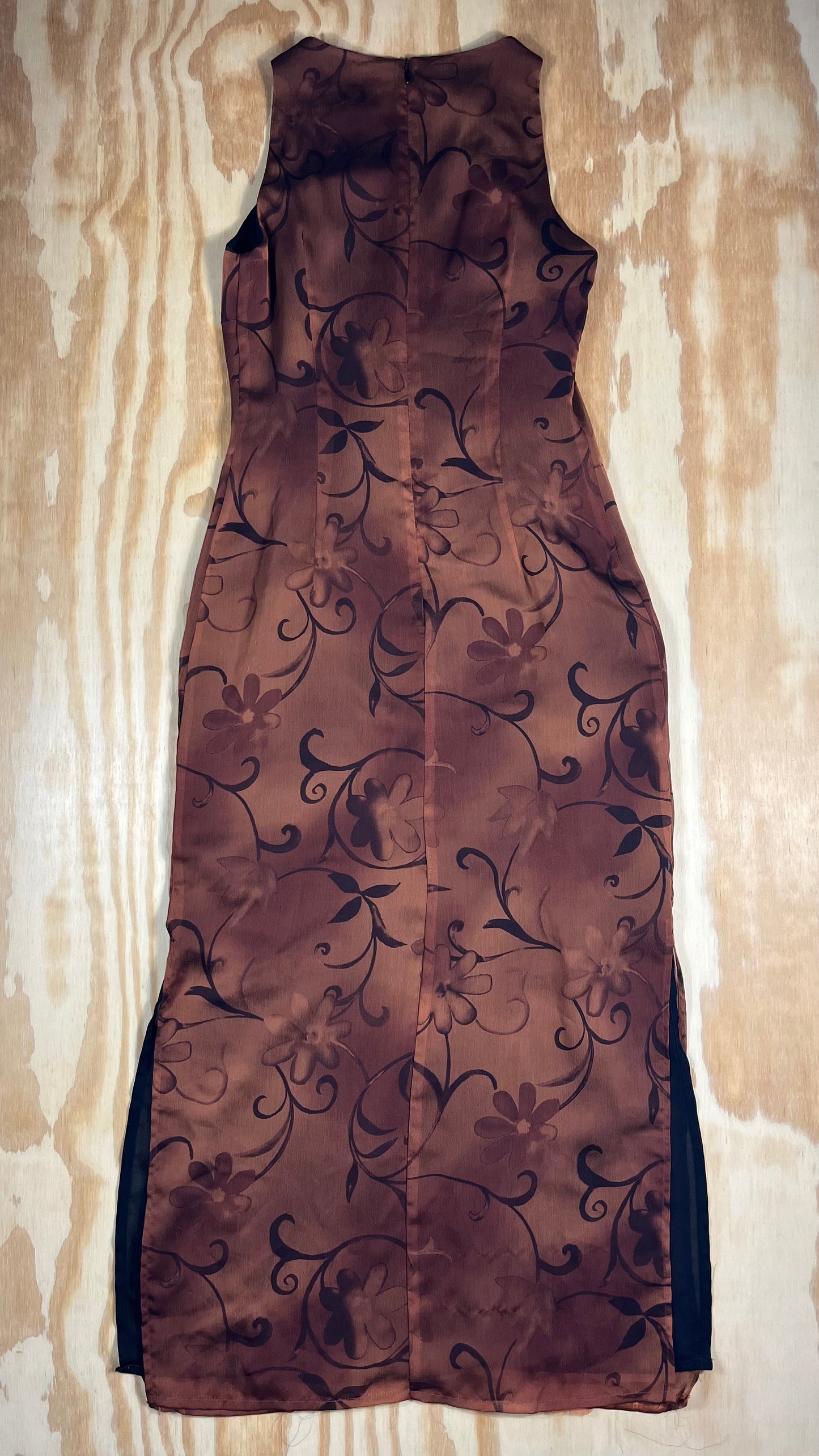 90s VTG Tessuto floral double slit maxi dress - XXS/XS