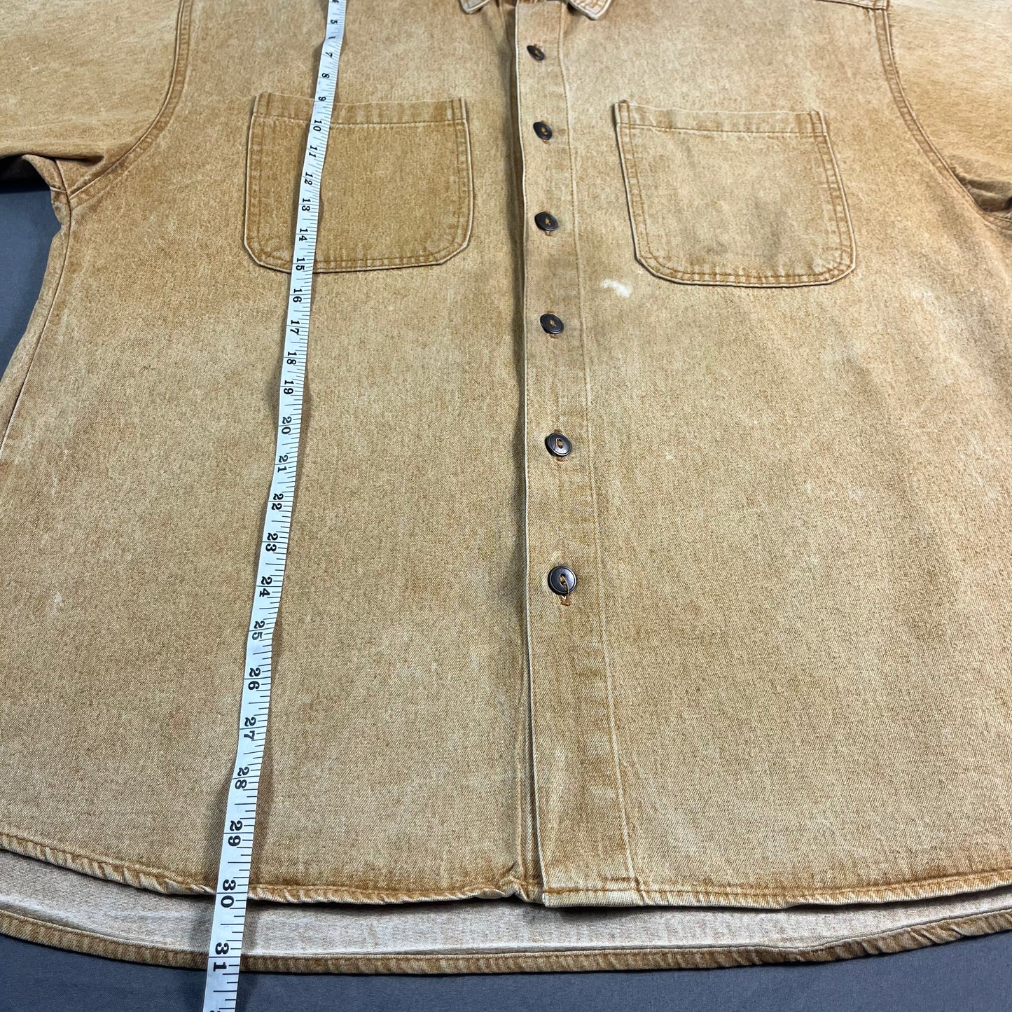90s VTG L.A. Gate acid wash denim work shirt - L/XL