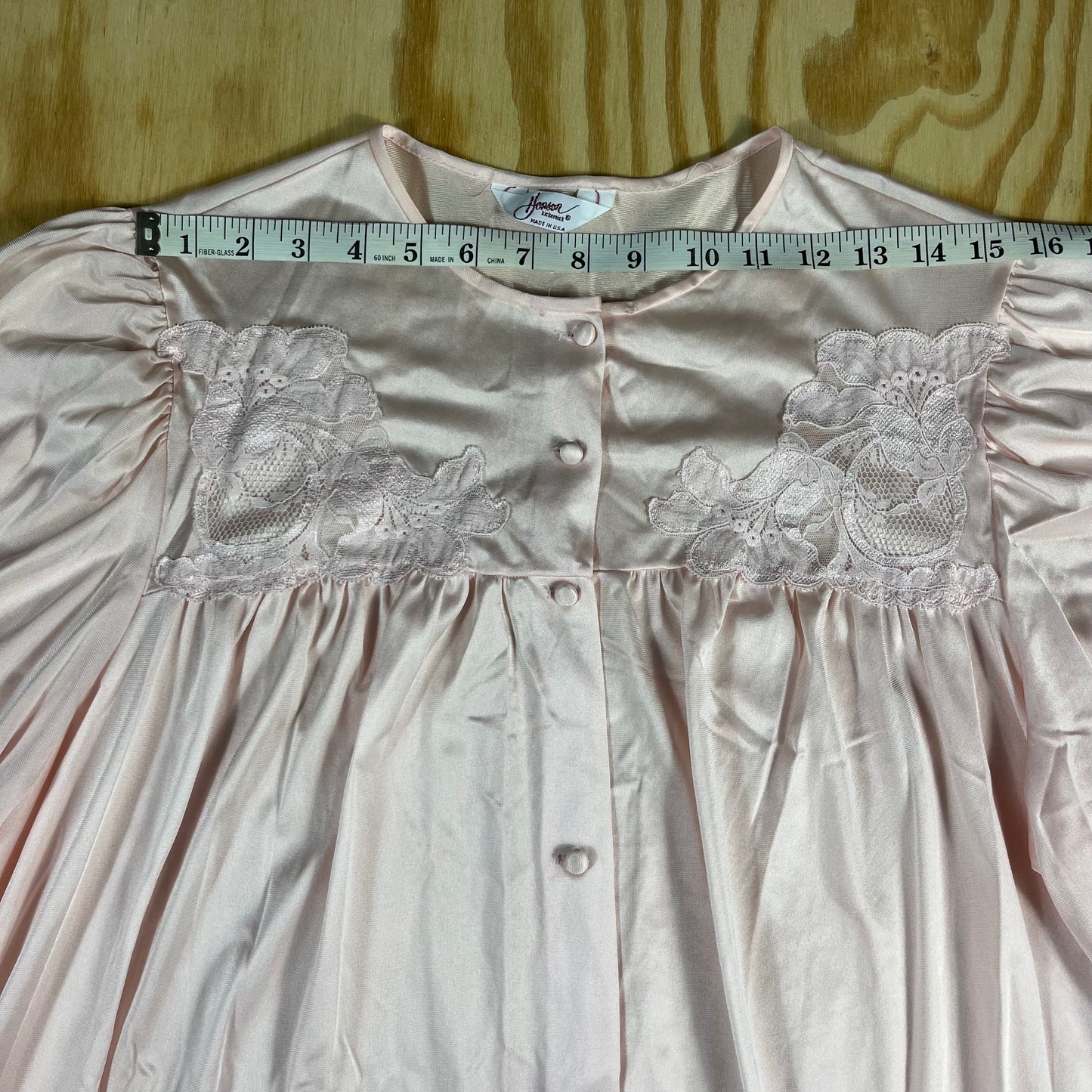70s VTG Henson Kickernick floral applique peignoir set - M/L