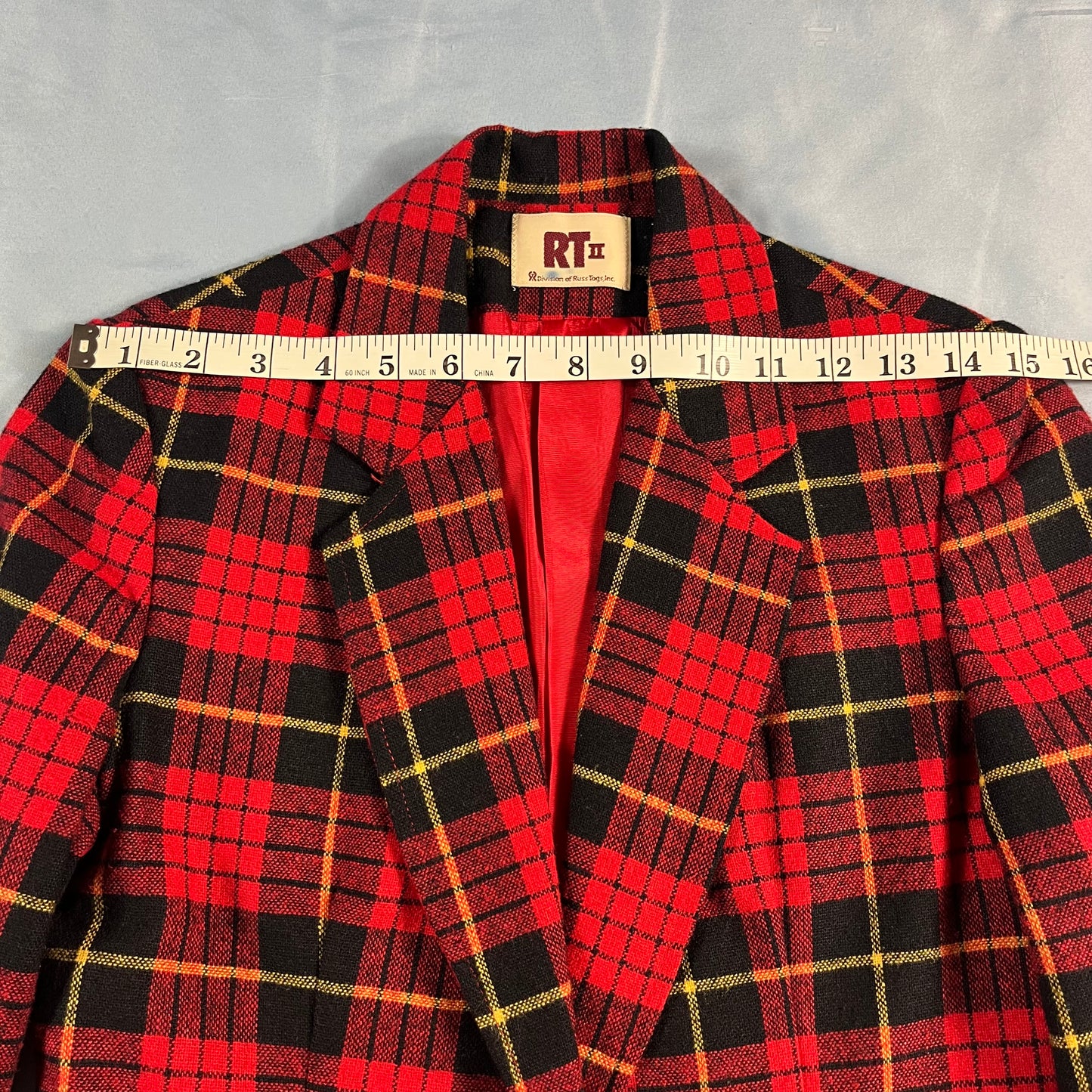 60s VTG tartan blazer jacket - size XXS/XS