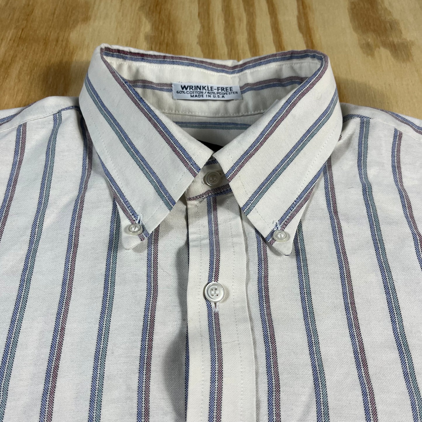 90s VTG Manhattan Shirtmakers striped button down - XL/2X