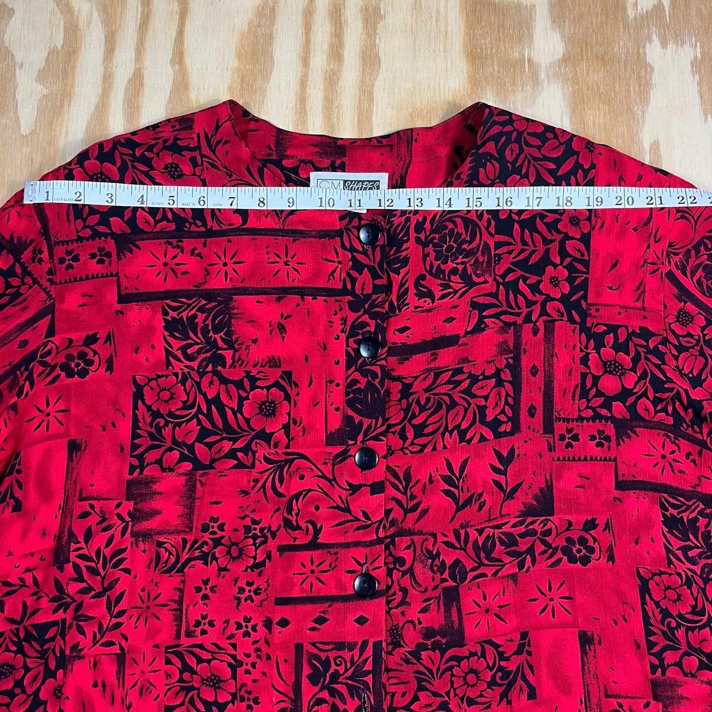 90s VTG oversized floral rayon top - 2X/3X