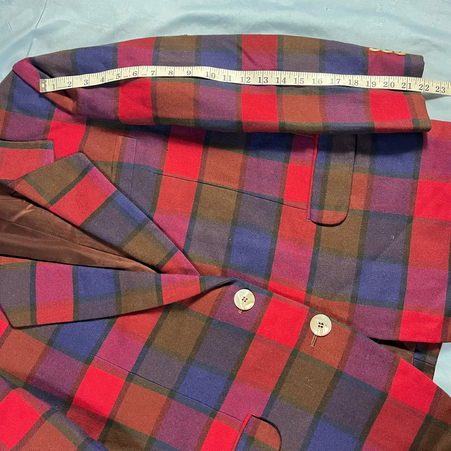 70s 80s VTG plaid blazer - size M/L