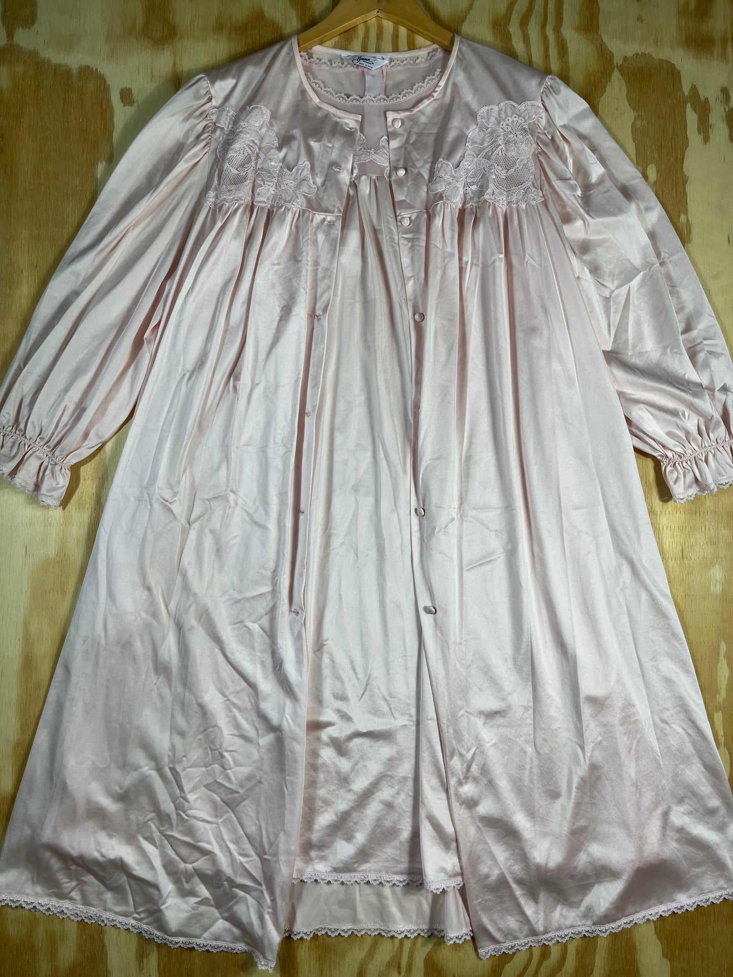 70s VTG Henson Kickernick floral applique peignoir set - M/L