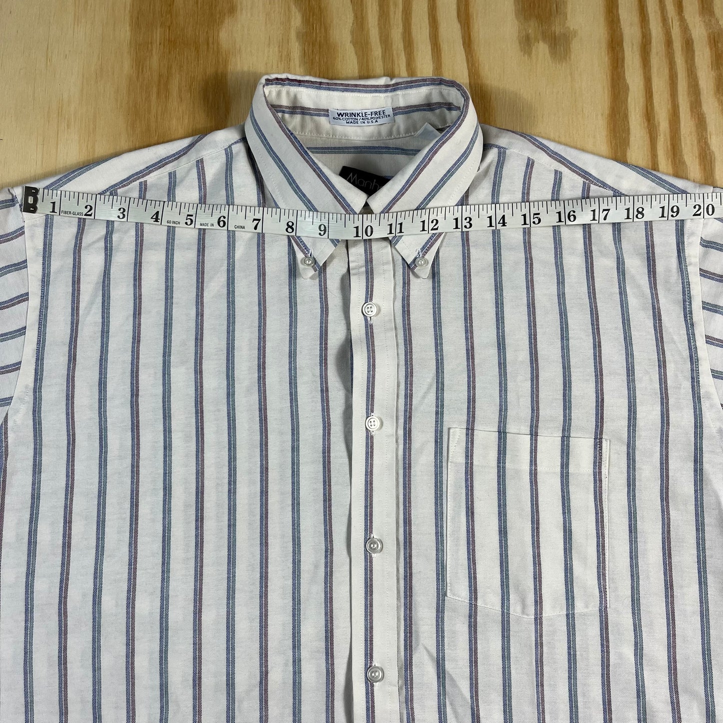 90s VTG Manhattan Shirtmakers striped button down - XL/2X