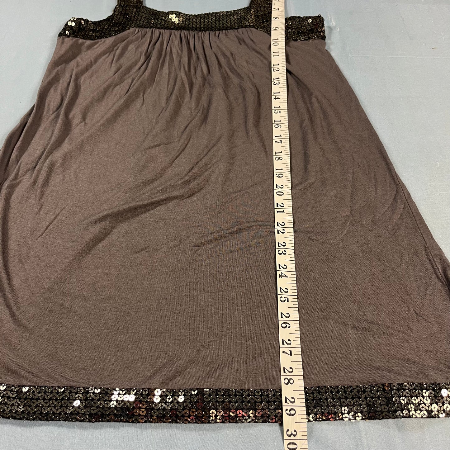 Y2K vintage Muah Chic taupe jersey sequin mini dress - XS/S