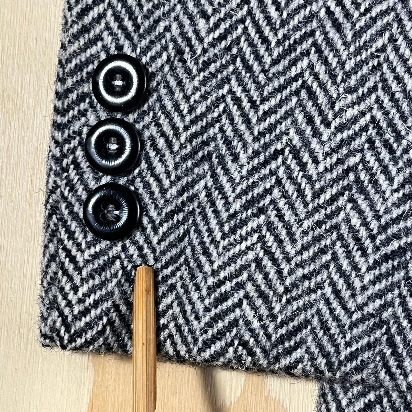 80s VTG Harris Tweed herringbone wool blazer - L/XL