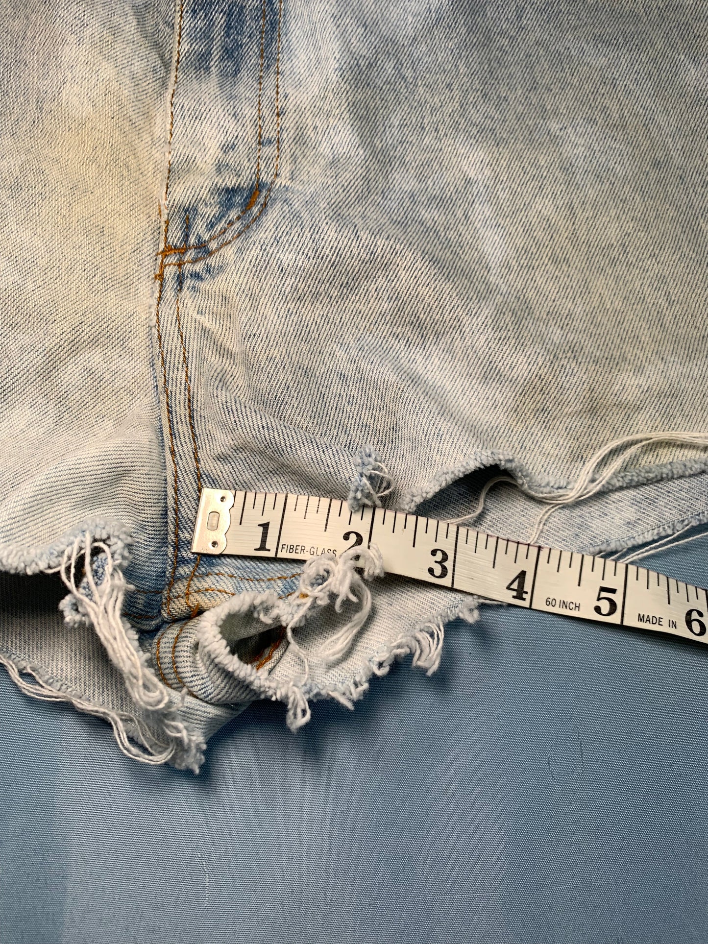 reworked cutoff denim short - M/L