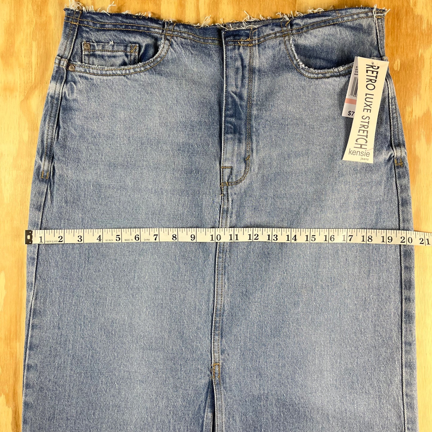 NWT kensie Retro Luxe raw hem split front denim maxi skirt - W10/M30