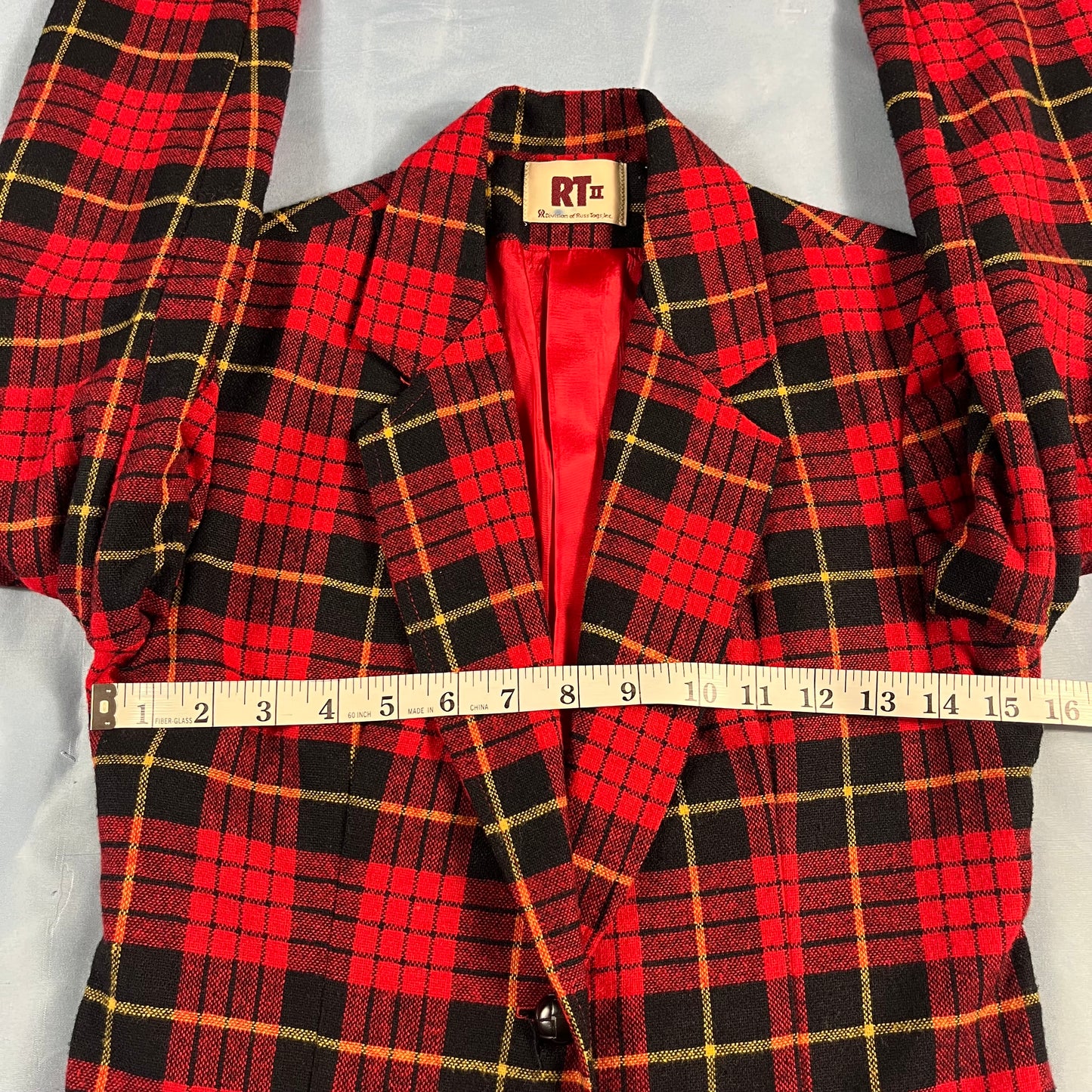60s VTG tartan blazer jacket - size XXS/XS