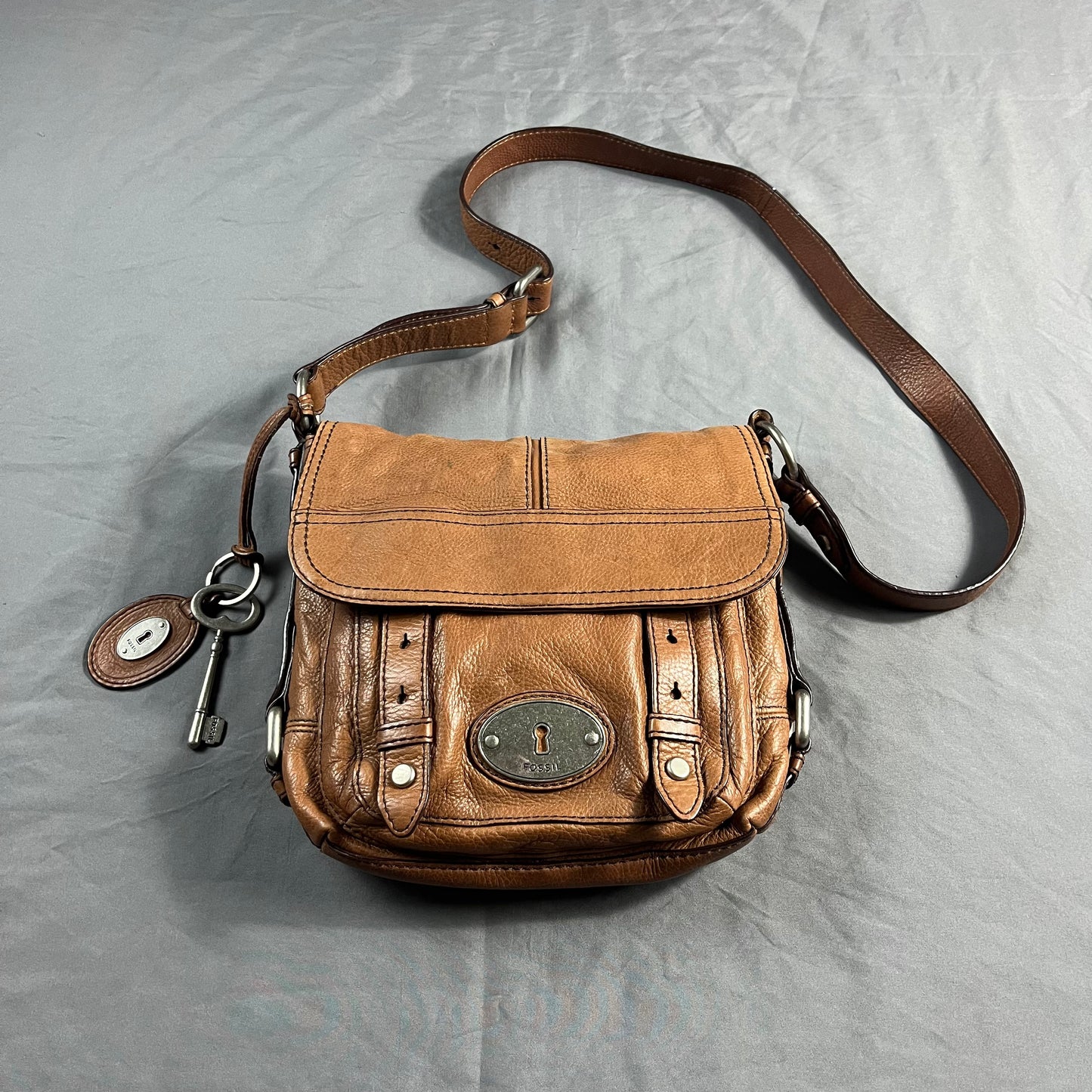 preloved Fossil leather crossbody bag - 0/S