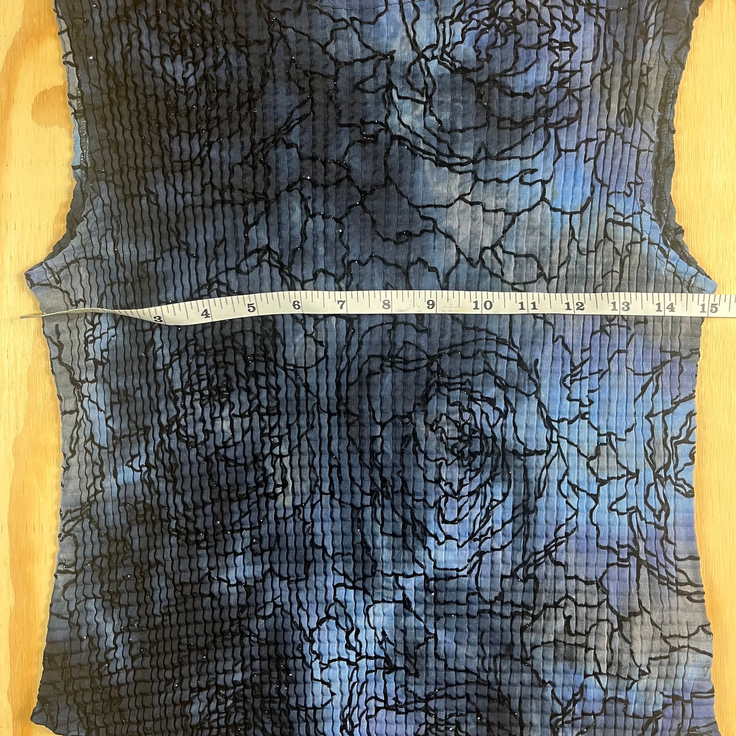 Y2K VTG Kisca by Komarov crinkle pleated floral mesh top - S/M