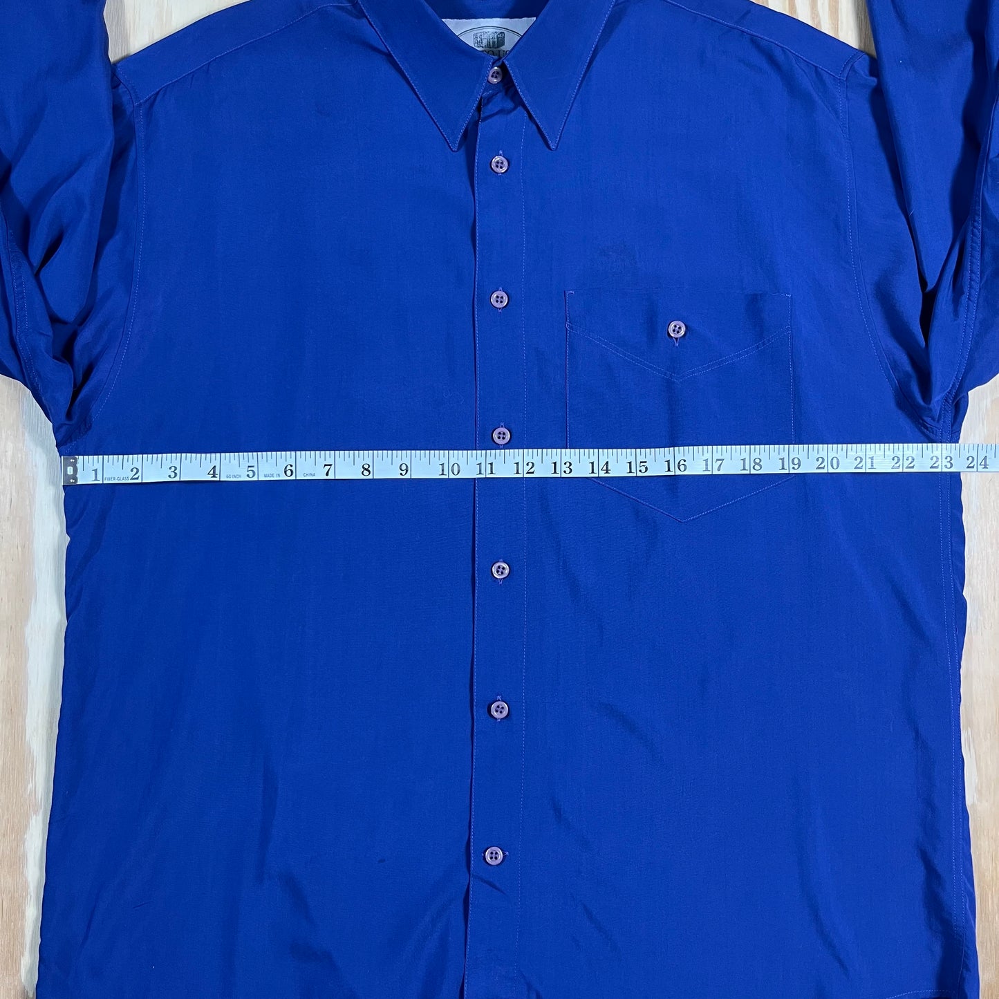 90s VTG Pronto Uomo Italian cobalt blue dress shirt - 1X/2X