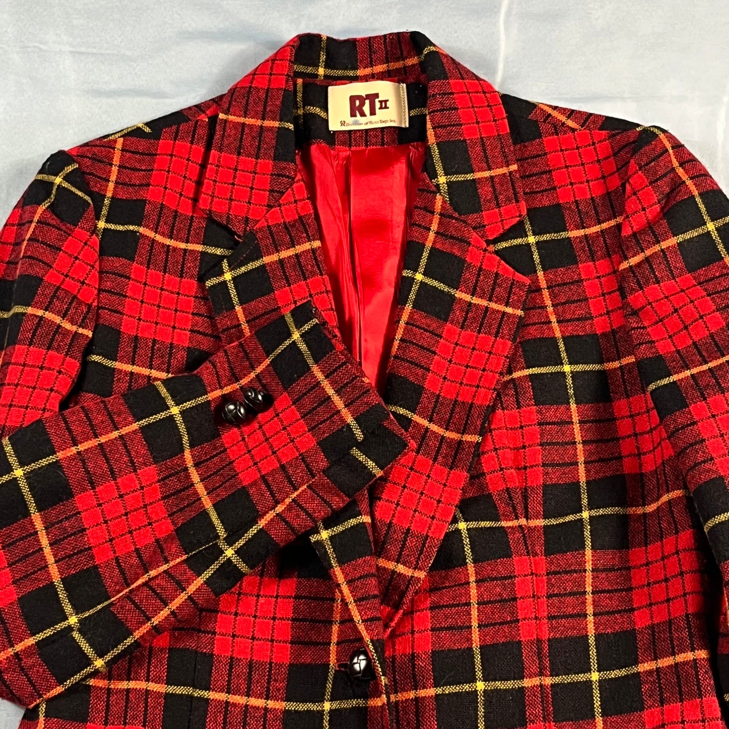 60s VTG tartan blazer jacket - size XXS/XS