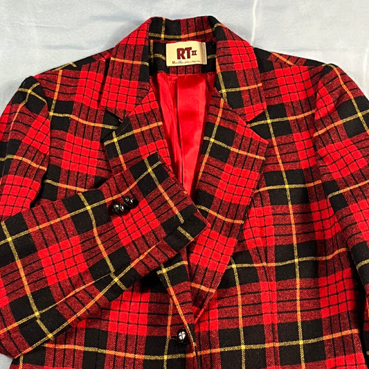 60s VTG tartan blazer jacket - size XXS/XS