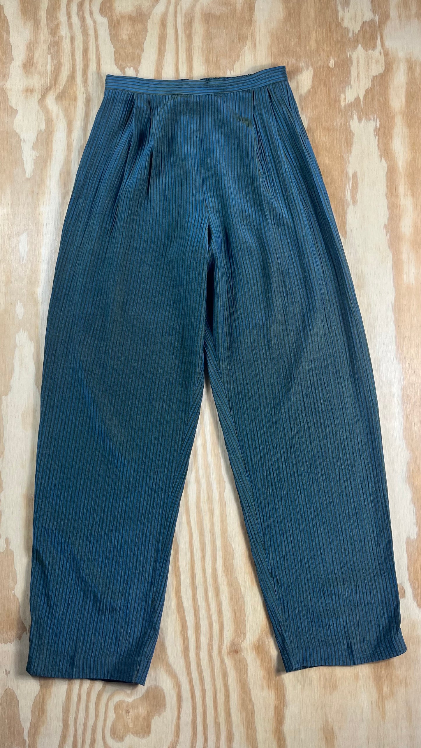 90s VTG Coldwater Creek plissé micro pleat tapered trousers - P4 - WXS/WS