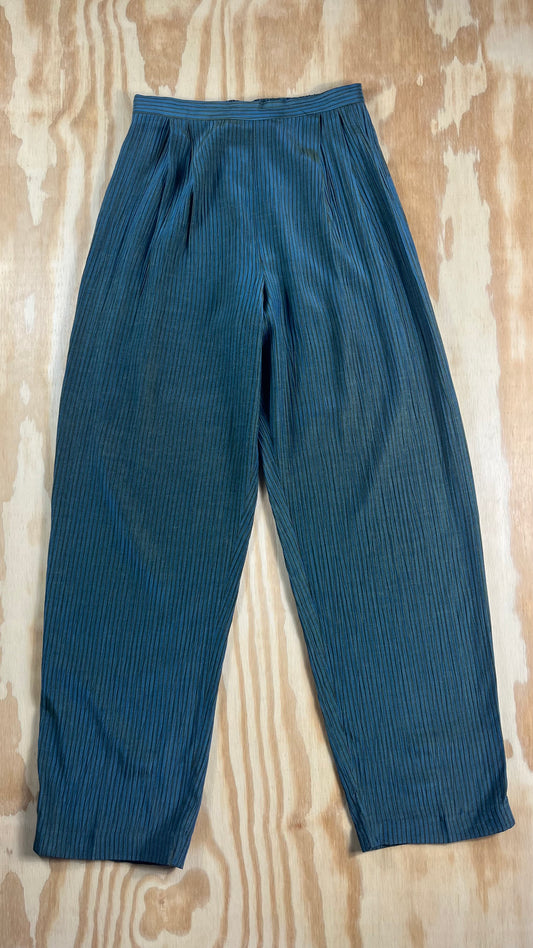 90s VTG Coldwater Creek plissé micro pleat tapered trousers - P4 - WXS/WS