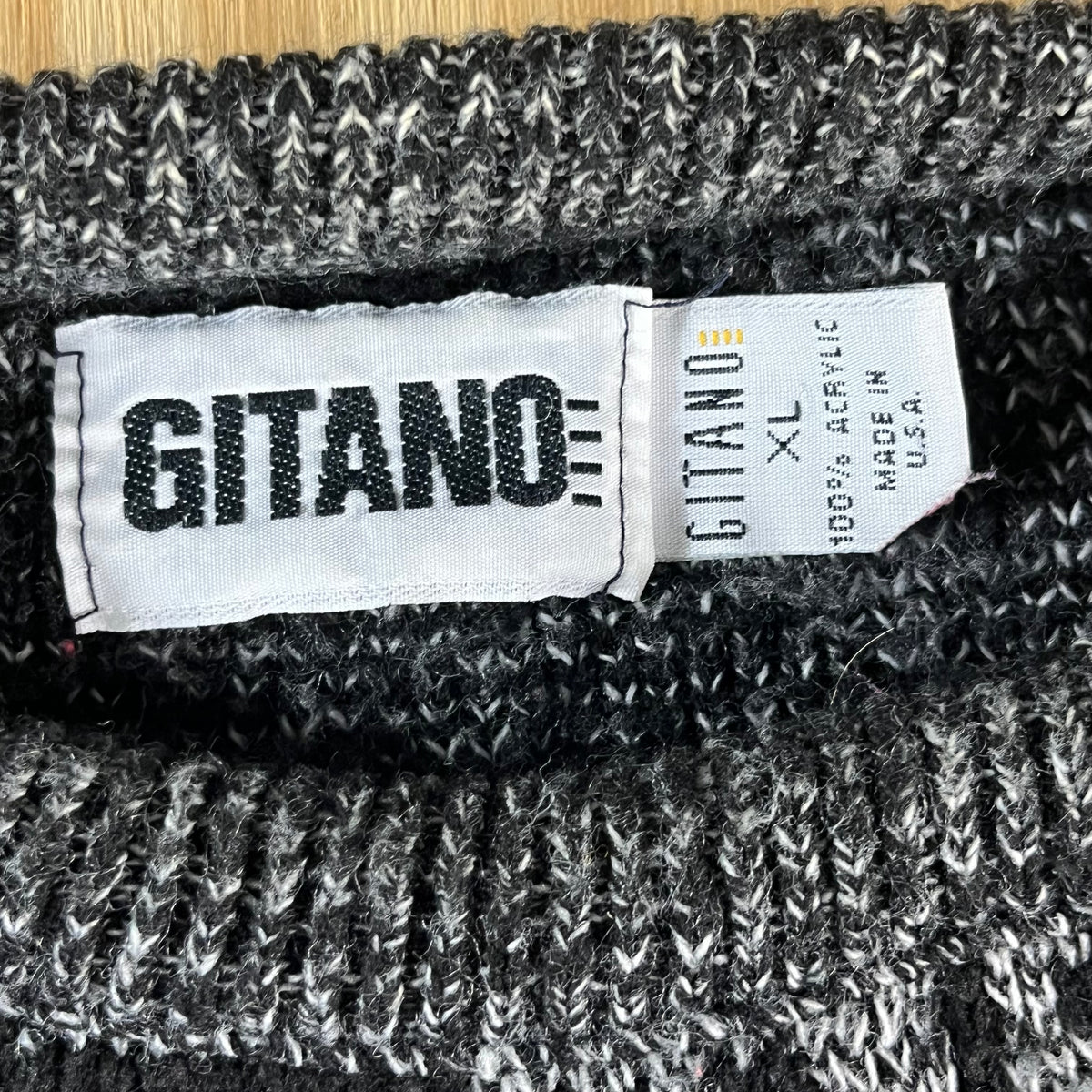 80s VTG GITANO abstract paneled jacquard knit sweater - XL/2X