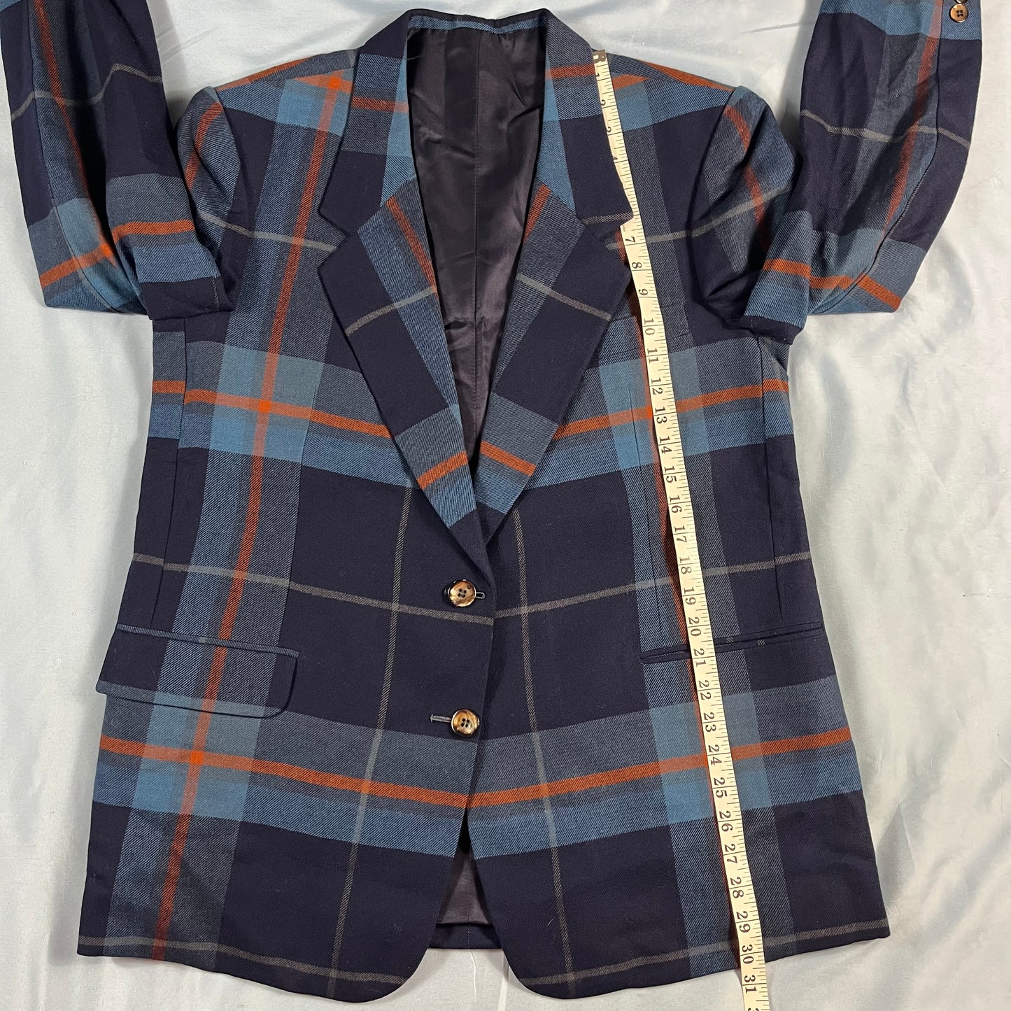 70s 80s VTG plaid sport coat jacket - size M/L