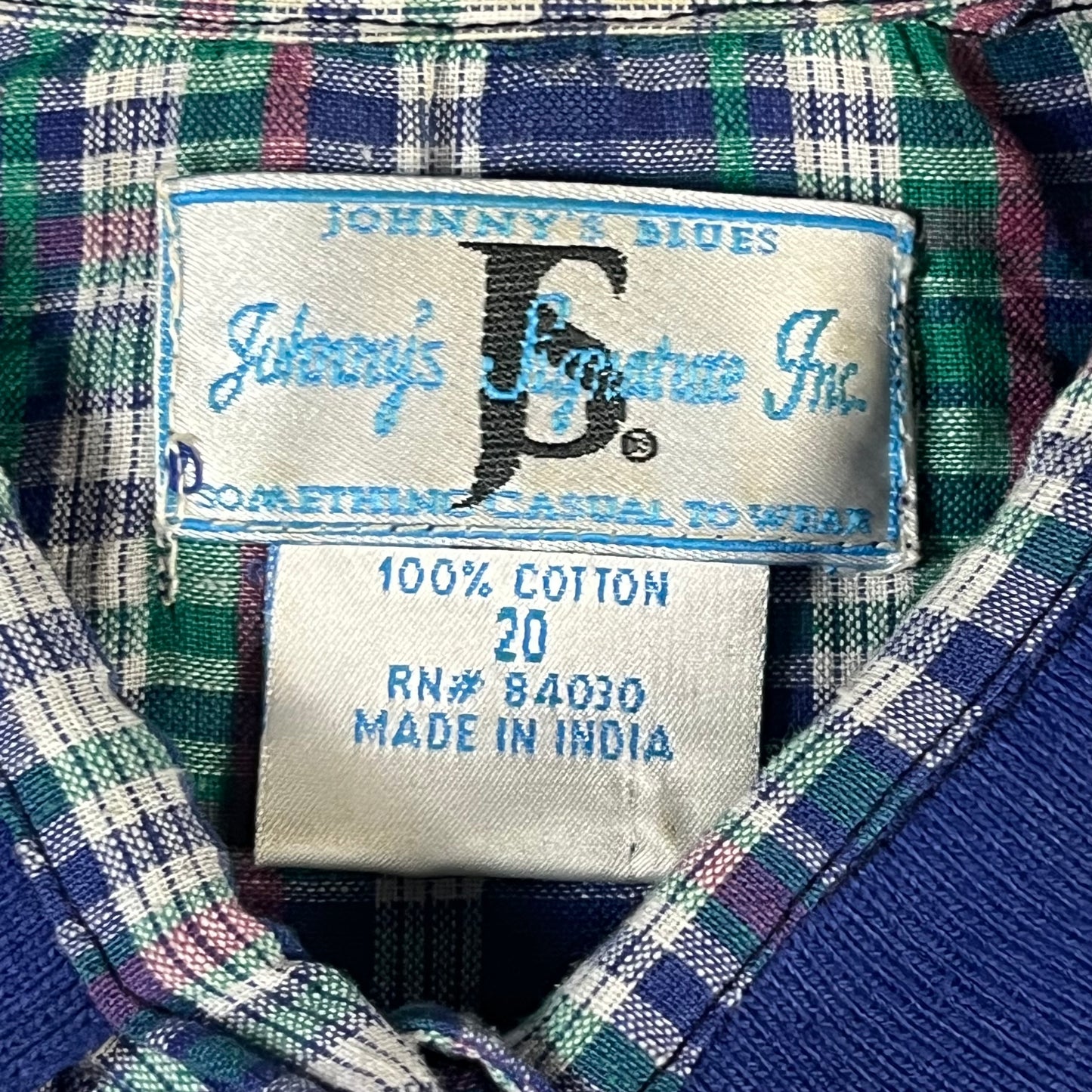 90s VTG plaid cotton romper - 1X/2X