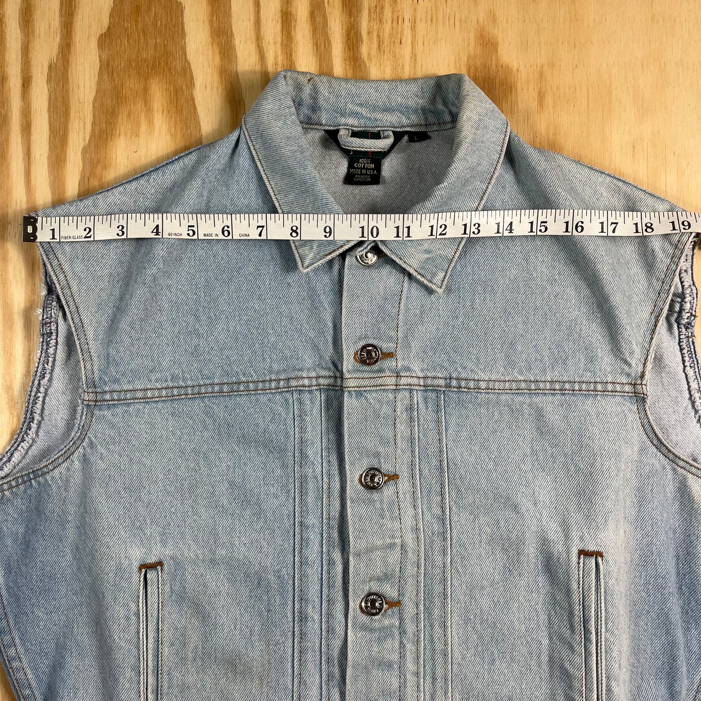 90s VTG J. Crew light wash denim cutoff vest - M/L
