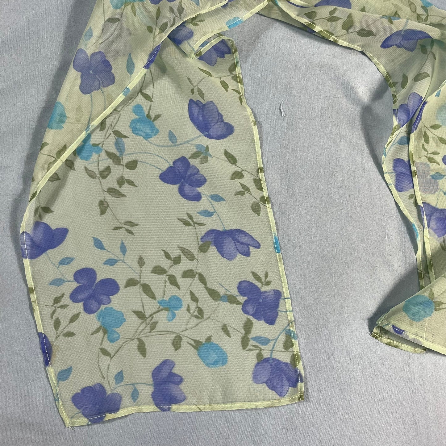 preloved sheer floral pussybow scarf - O/S