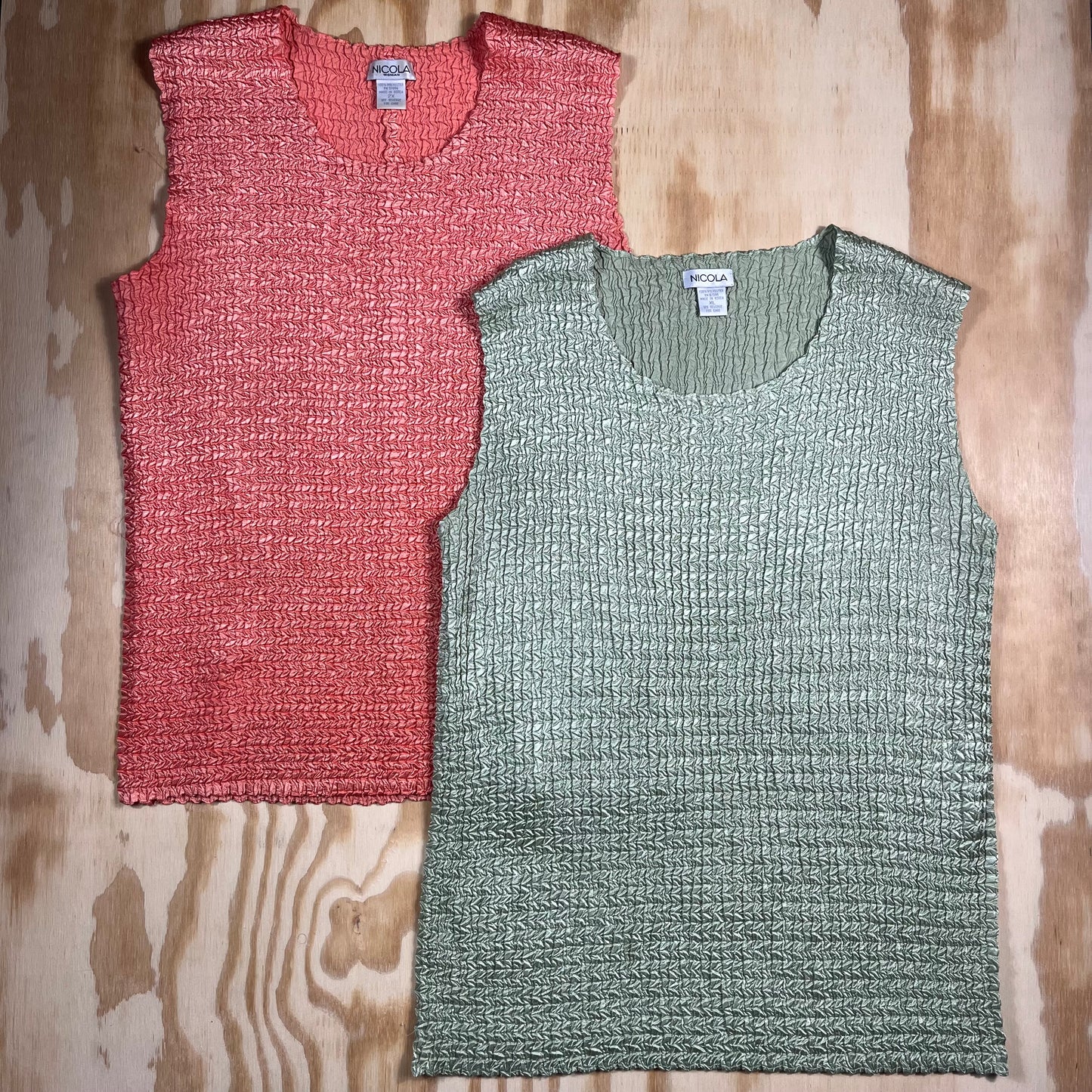 Y2K VTG Nicola Woman crinkle stretch tank set - 1X/2X