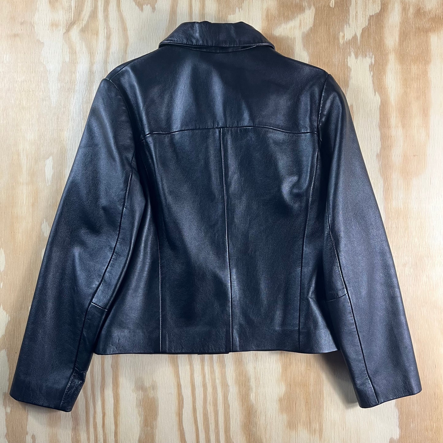 90s VTG Petite Sophisticate genuine leather button front jacket - XS/S