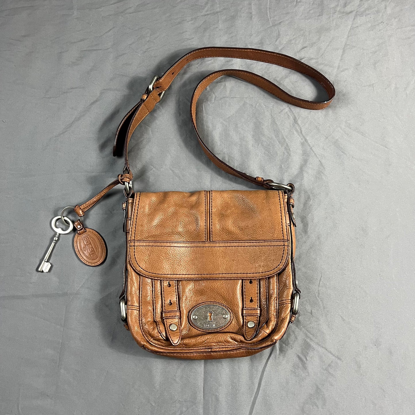 preloved Fossil leather crossbody bag - 0/S