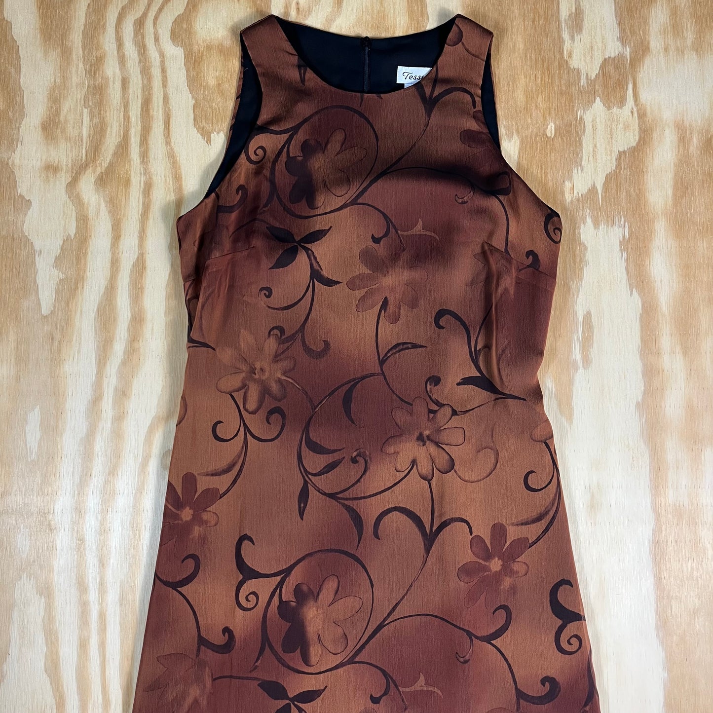 90s VTG Tessuto floral double slit maxi dress - XXS/XS