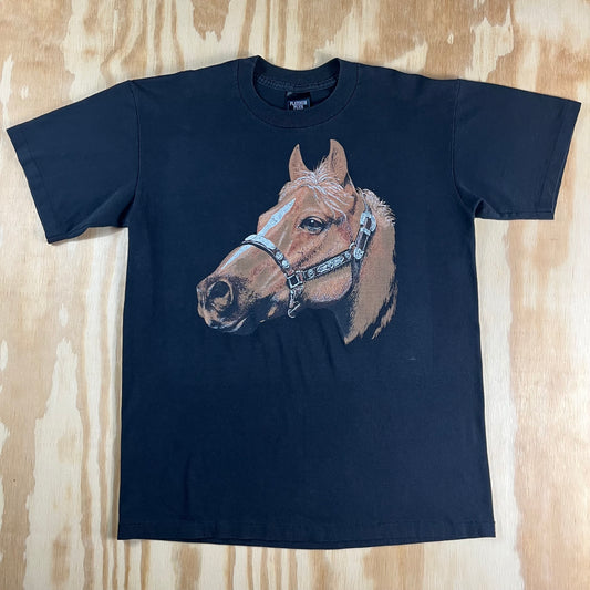 90s VTG Platinum Plus horse graphic tee - S/M
