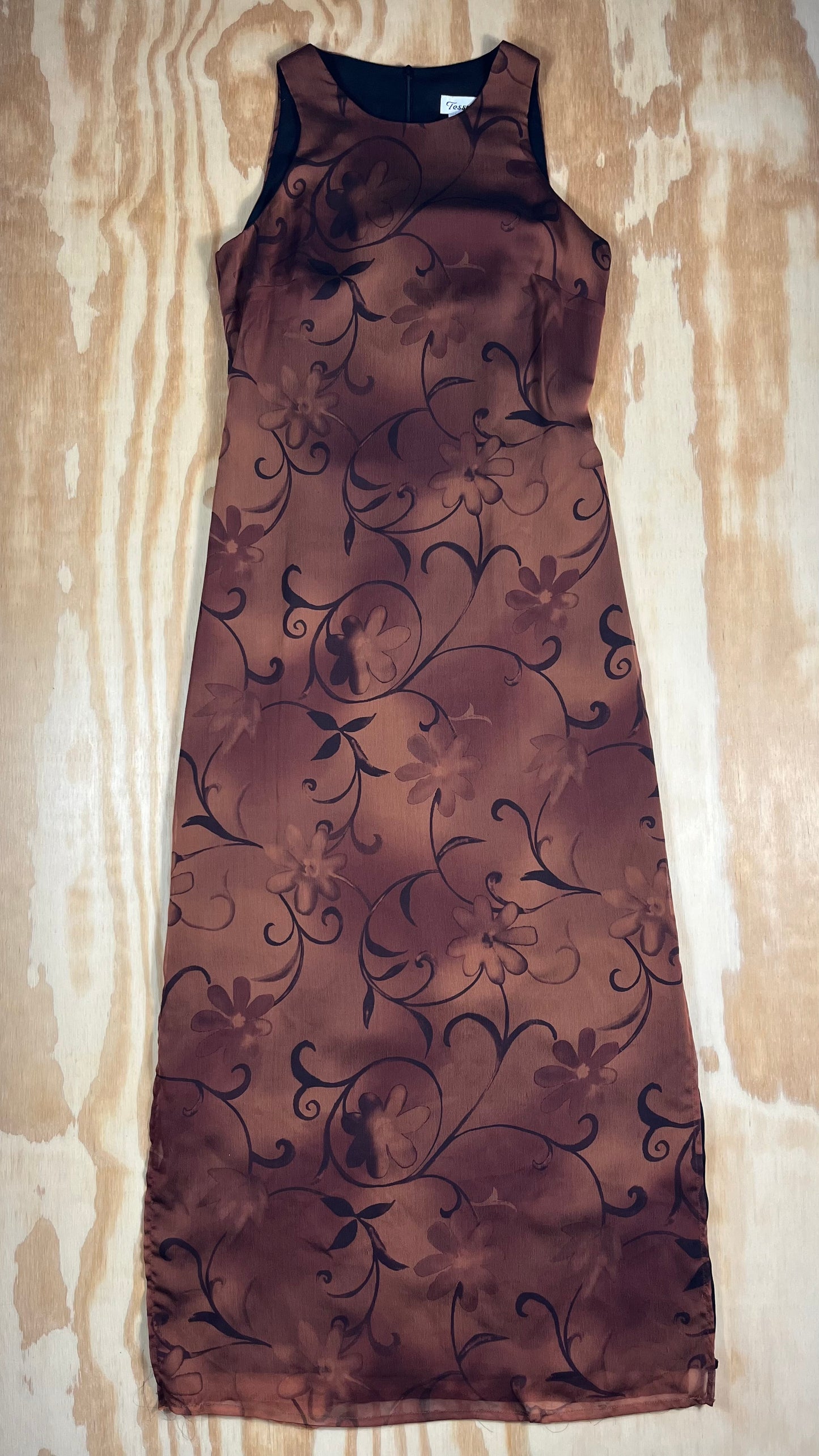 90s VTG Tessuto floral double slit maxi dress - XXS/XS