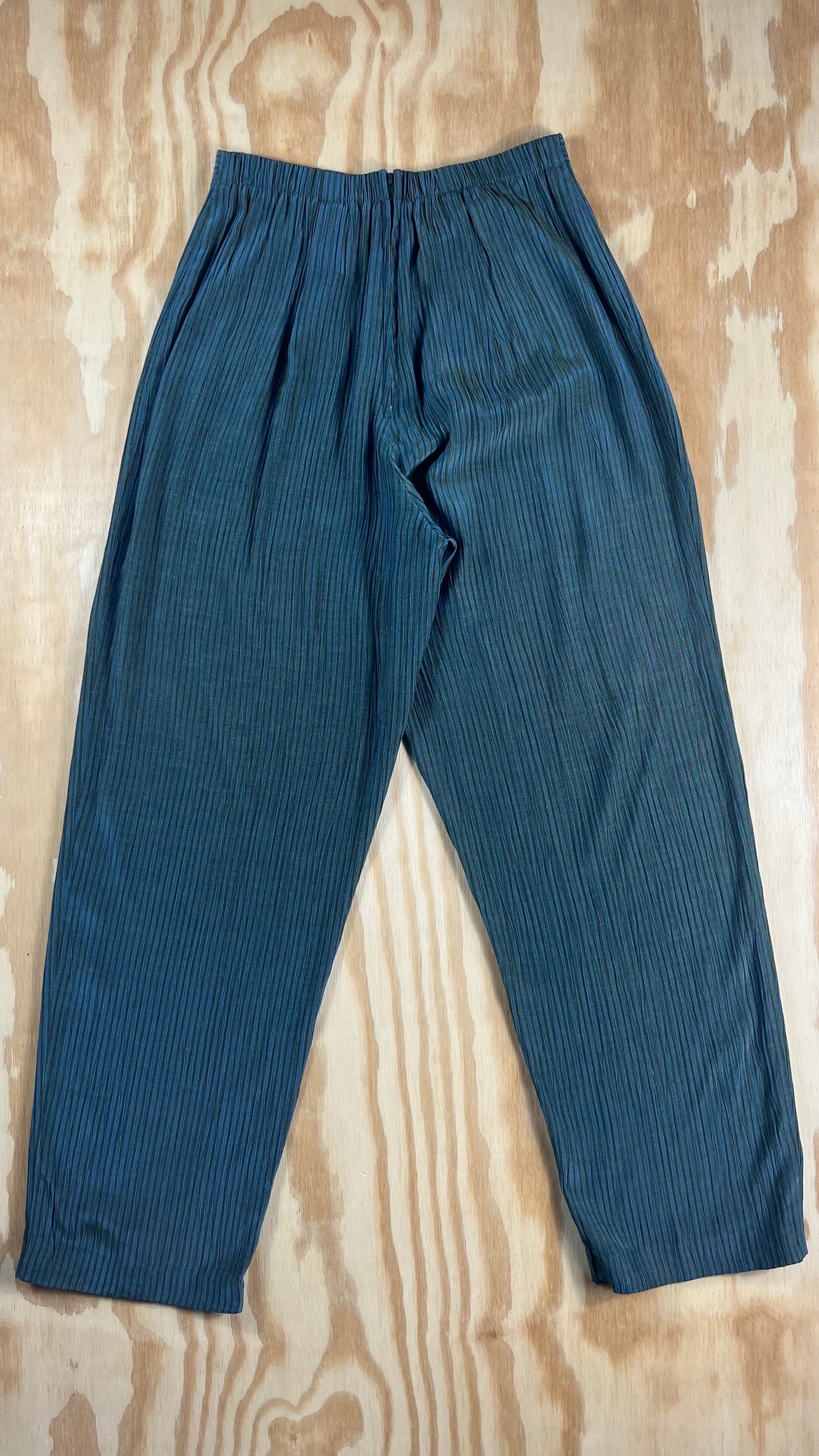 90s VTG Coldwater Creek plissé micro pleat tapered trousers - P4 - WXS/WS