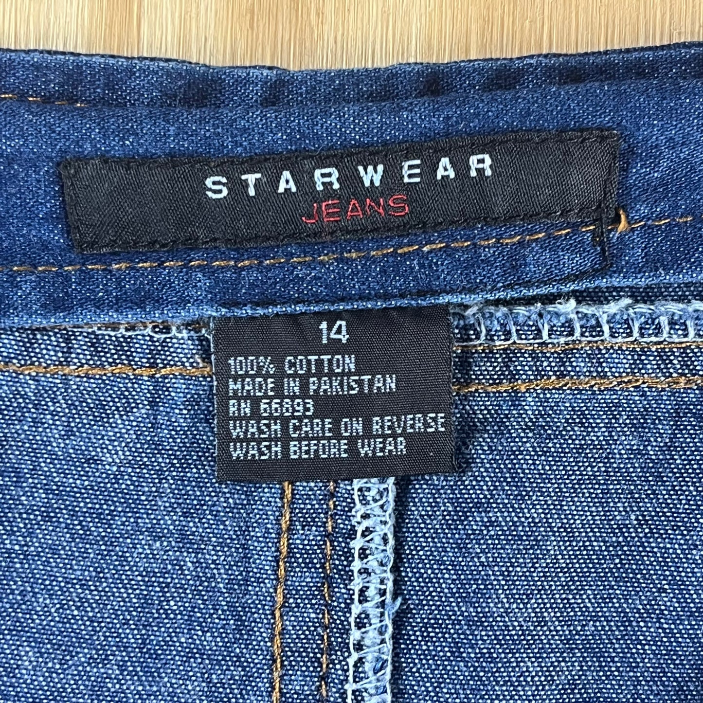 Y2K VTG Starwear Jeans paneled flare denim maxi skirt - W14/M36