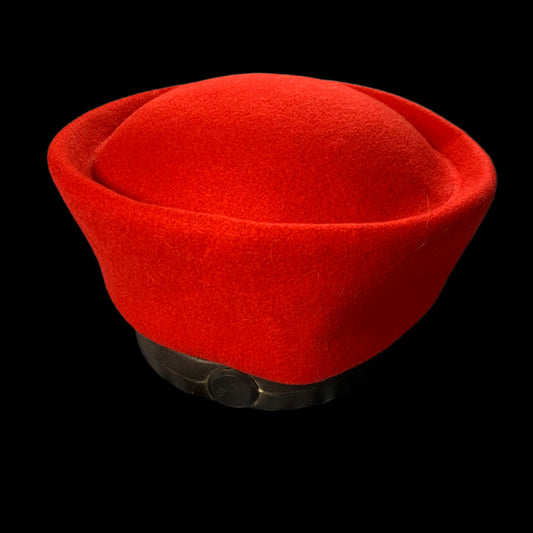80s vintage red brimless hat - size OS