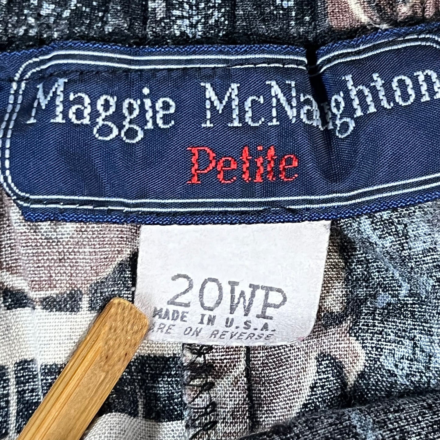 90s VTG rayon print skirt - L/XL