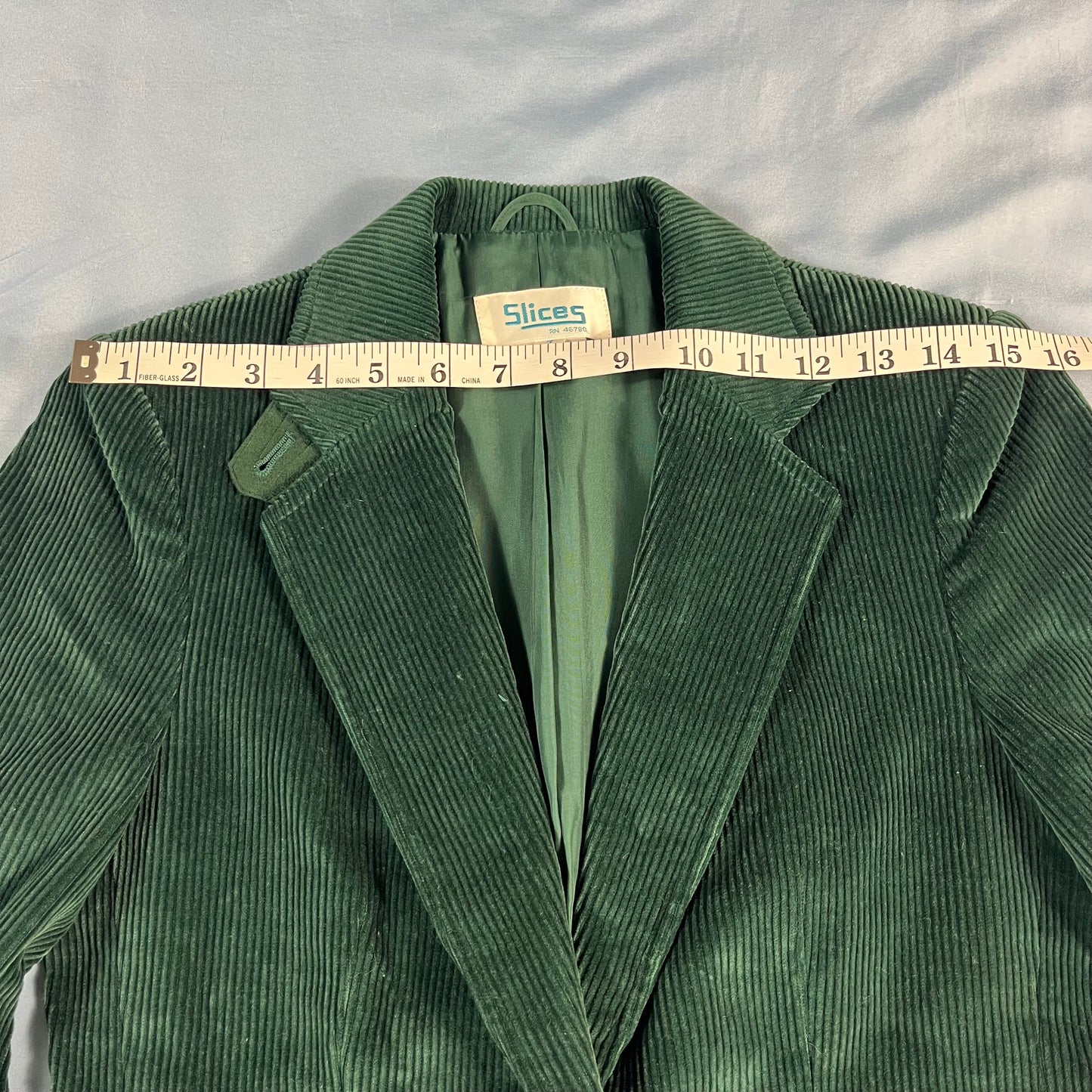 90s VTG Slices green corduroy blazer - size S