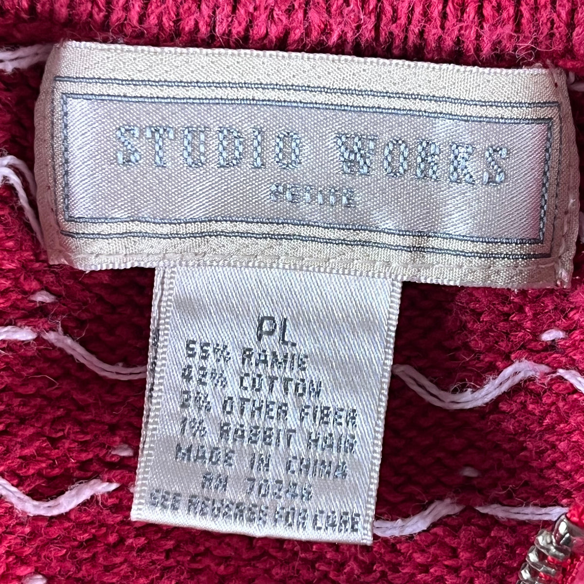 90s VTG Studio Works Fair Isle Nordic zip cardigan sweater - PL - WM/WL