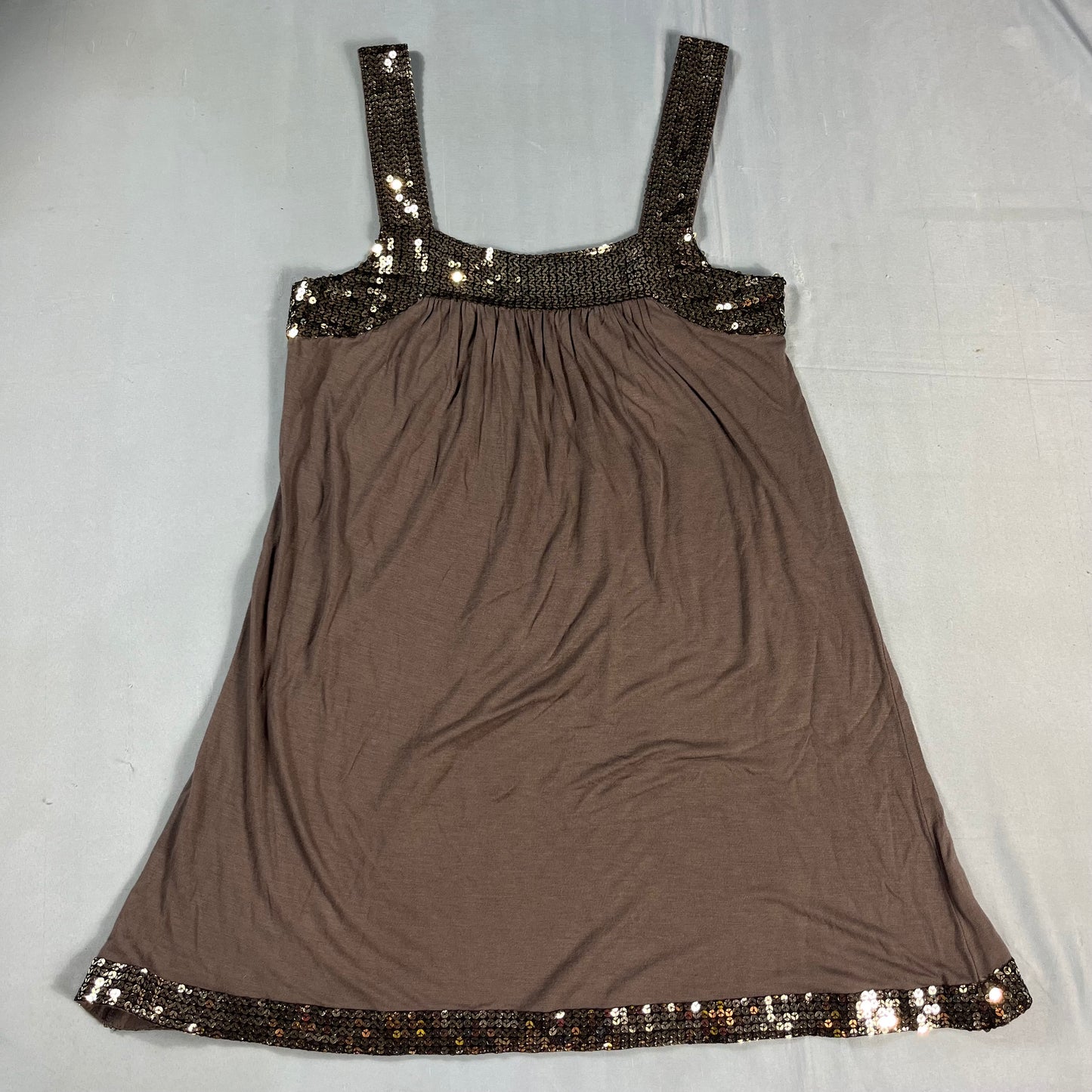 Y2K vintage Muah Chic taupe jersey sequin mini dress - XS/S