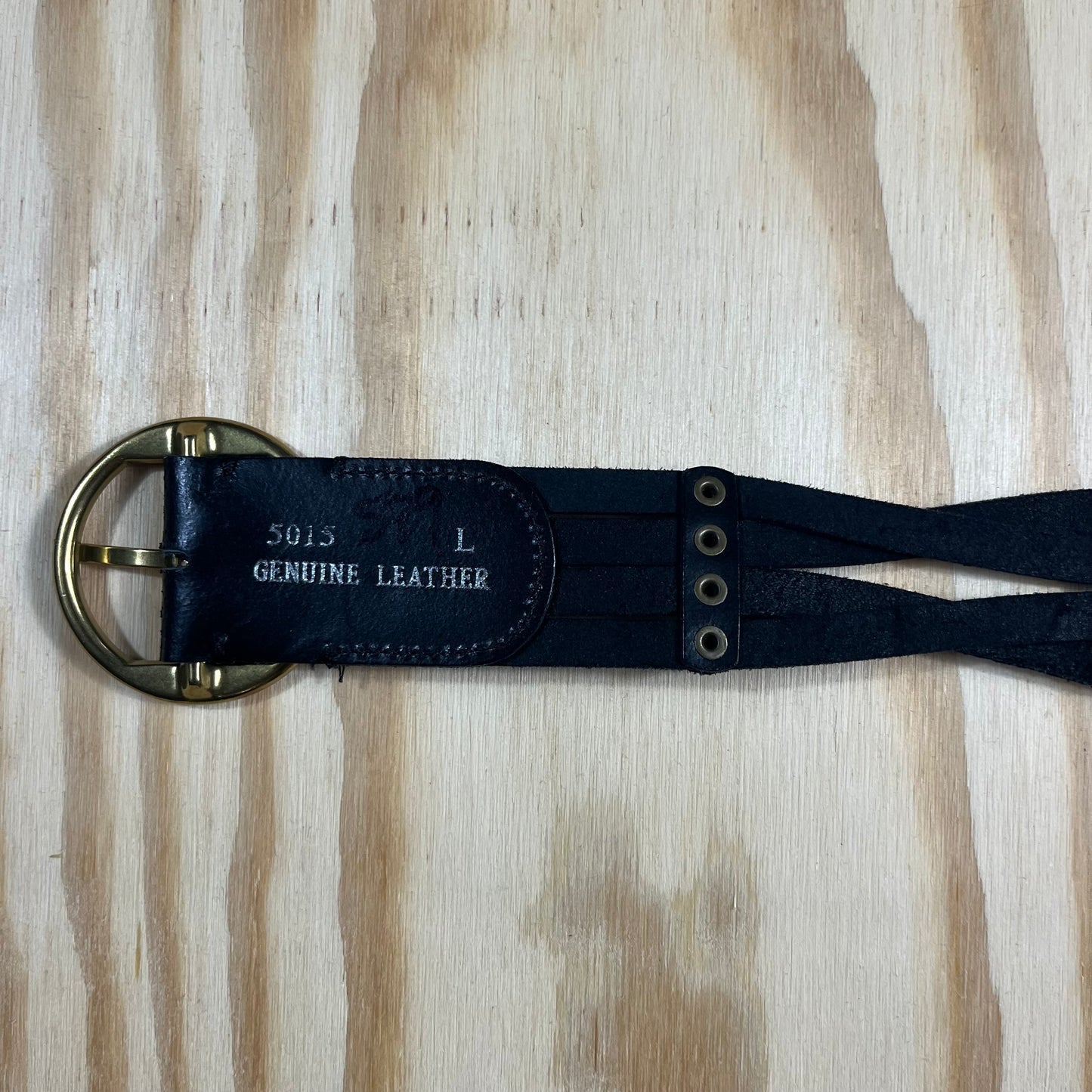 90s VTG studded braided leather belt - M/L