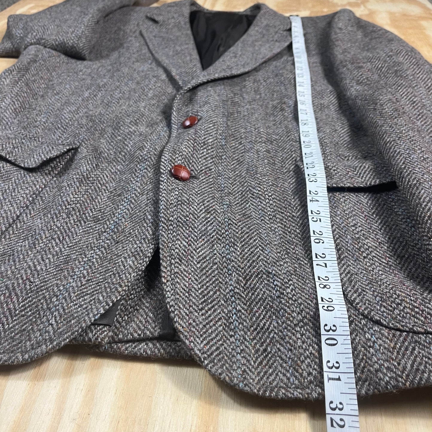 90s VTG Hanover Square Parisian donegal wool blazer - M/L
