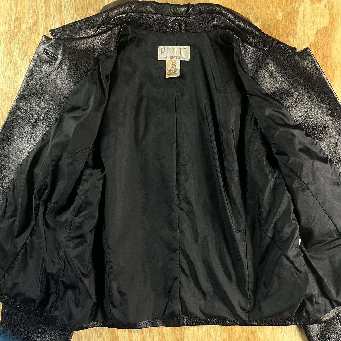 90s VTG Petite Sophisticate genuine leather button front jacket - XS/S