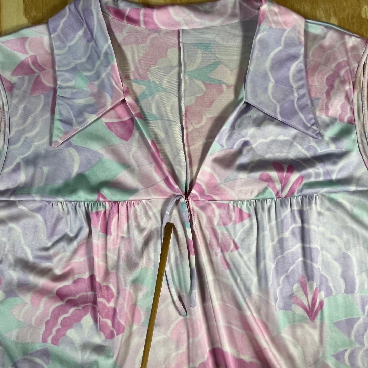 60s VTG pastel babydoll floral sleep dress - M/L