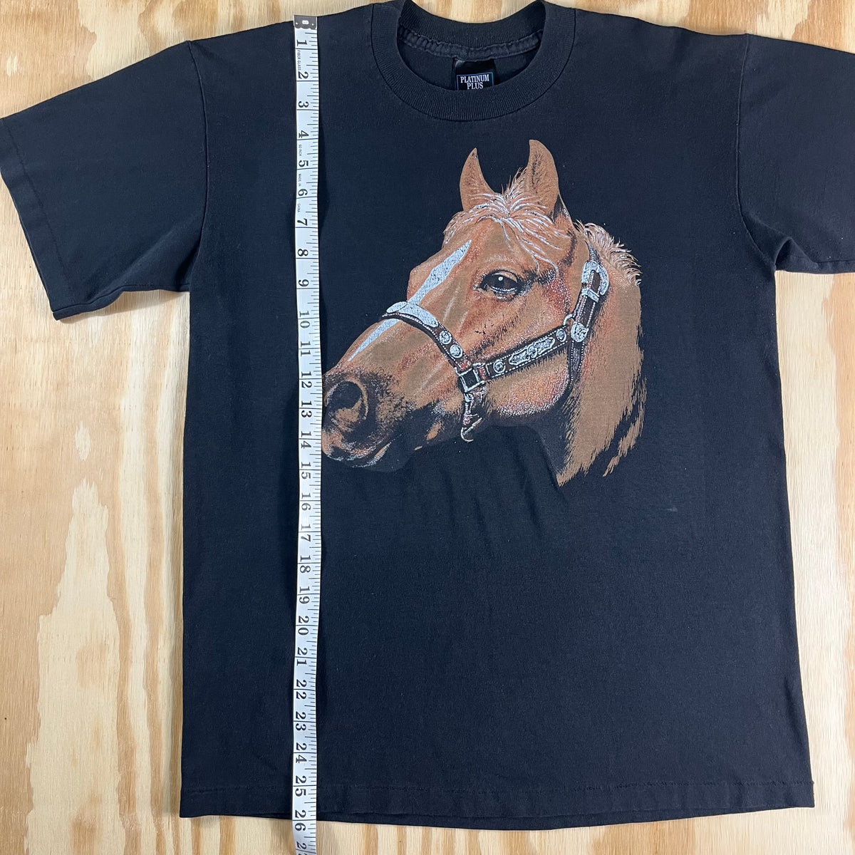 90s VTG Platinum Plus horse graphic tee - S/M
