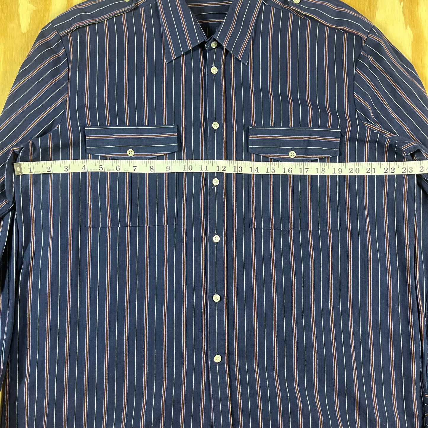 90s VTG multi stripe utility shirt - 1X/2X