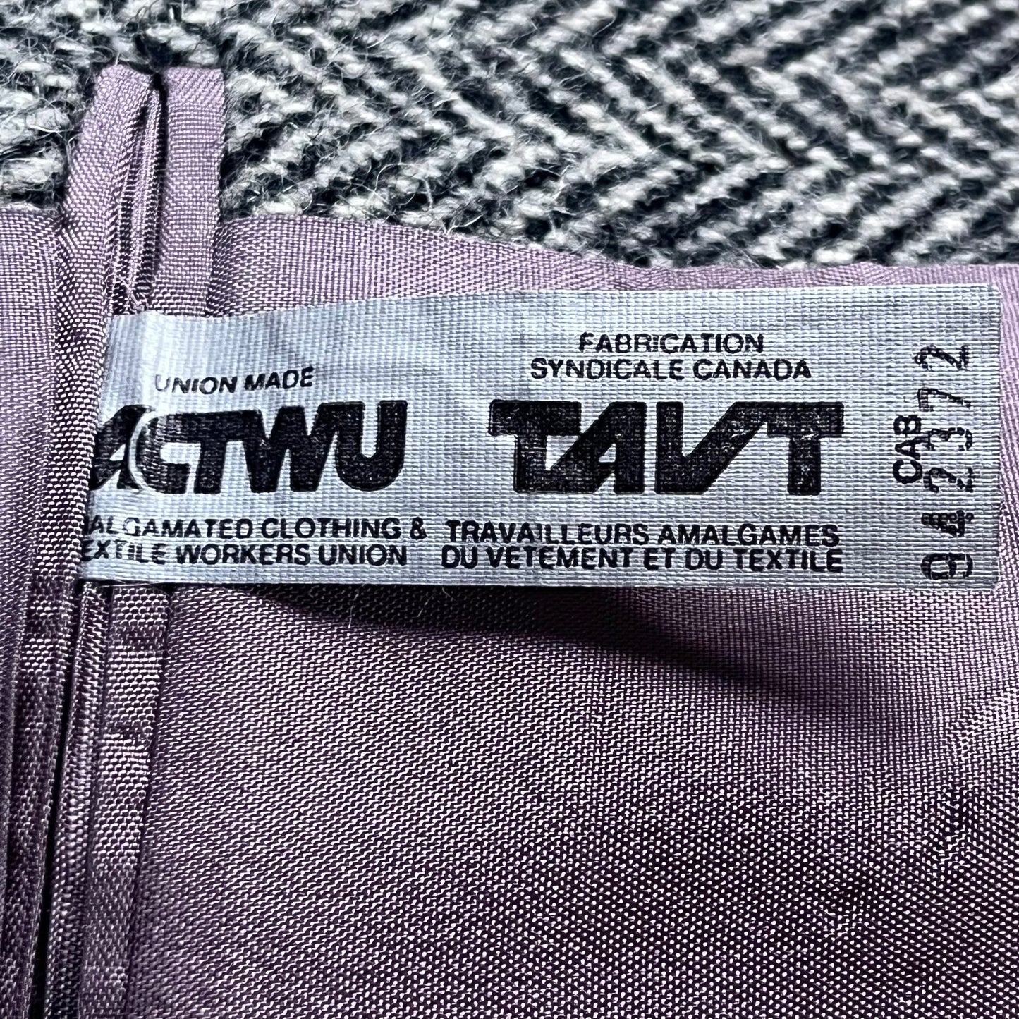 80s VTG Harris Tweed herringbone wool blazer - L/XL