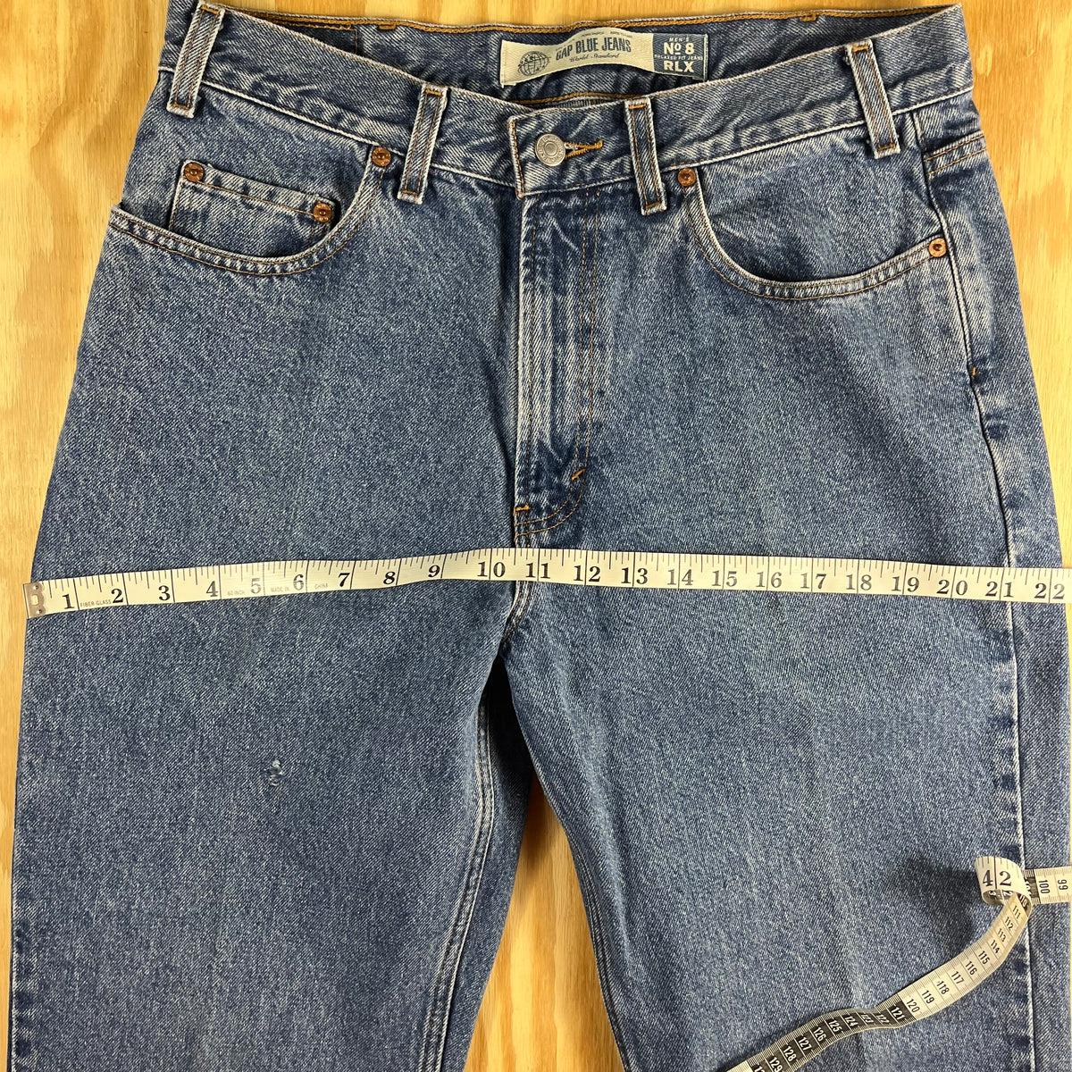 90s VTG GAP Blue Jeans No 8 RLX relaxed straight denim - 32x35