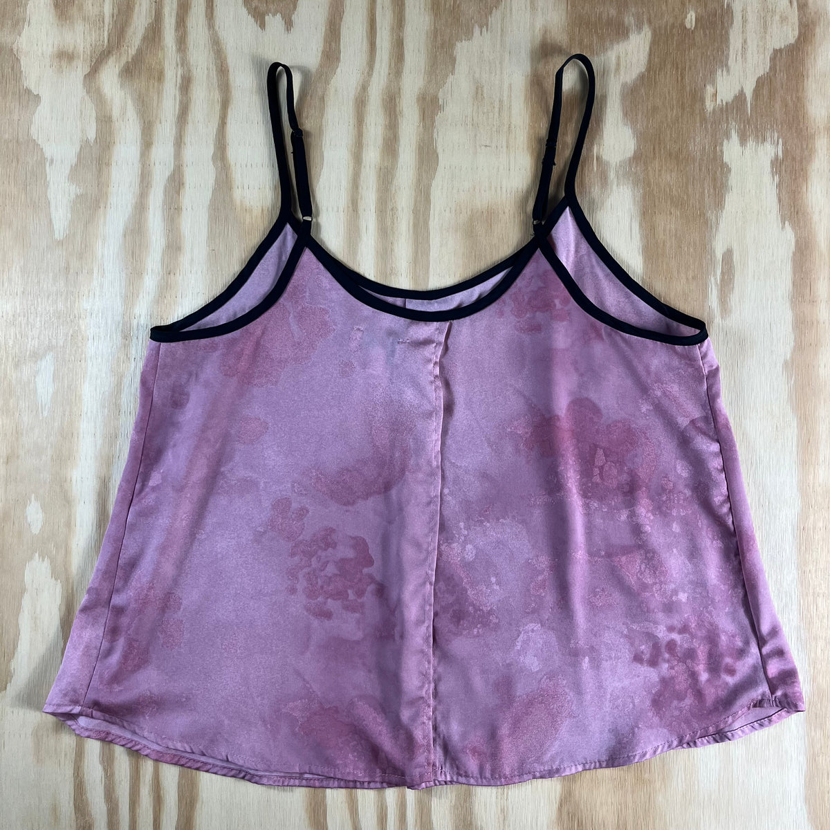 preloved DKNY mauve watercolor satin pleated camisole - S/M