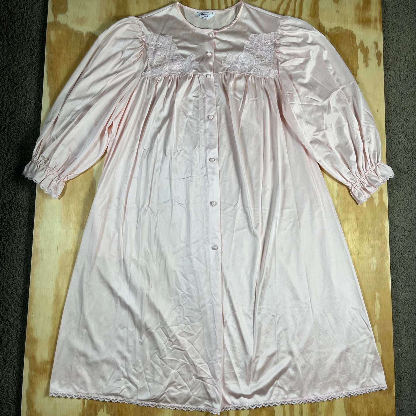 70s VTG Henson Kickernick floral applique peignoir set - M/L