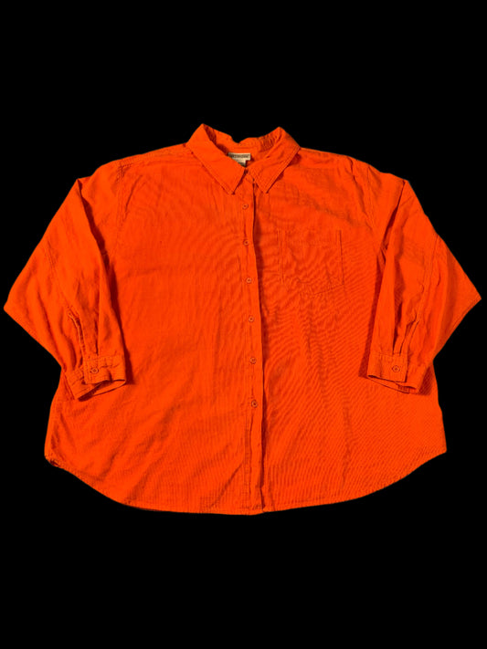 preloved bright orange button down top - size M/L